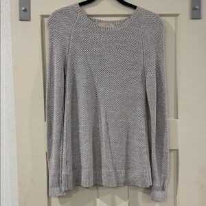 LOFT Heather Gray Sweater with open back